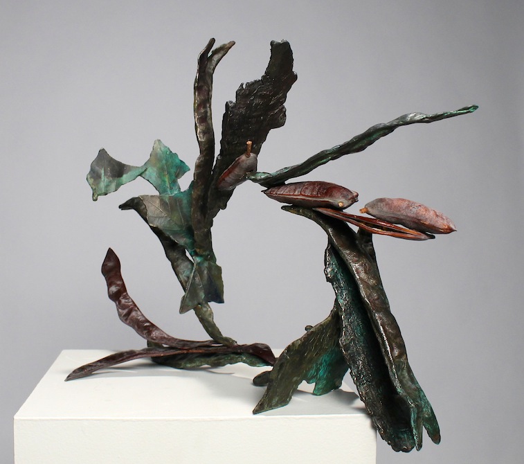 they say beautiful land lies elsewhere // pods of kentucky coffee, honey locust, bronze // 20"x8"x18" // private collection